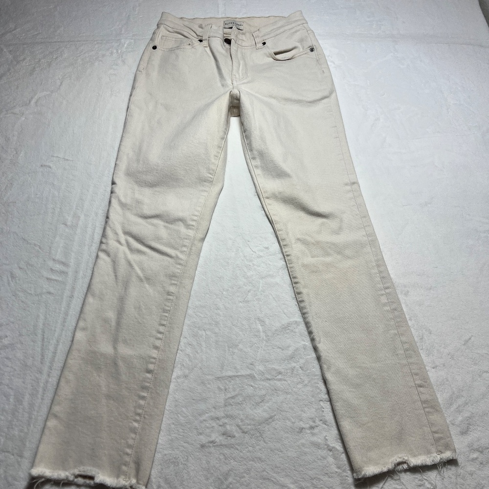 High Rise Cream Jeans - Picture 4 of 9